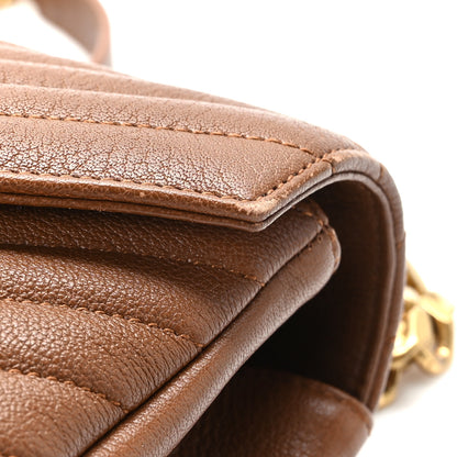 Saint Laurent Calfskin Matelasse Chevron Monogram Medium College Bag Brick 9 of 10