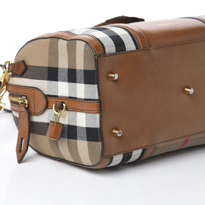 Burberry House Check Medium Alchester Bowling Bag Tan 8 of 9