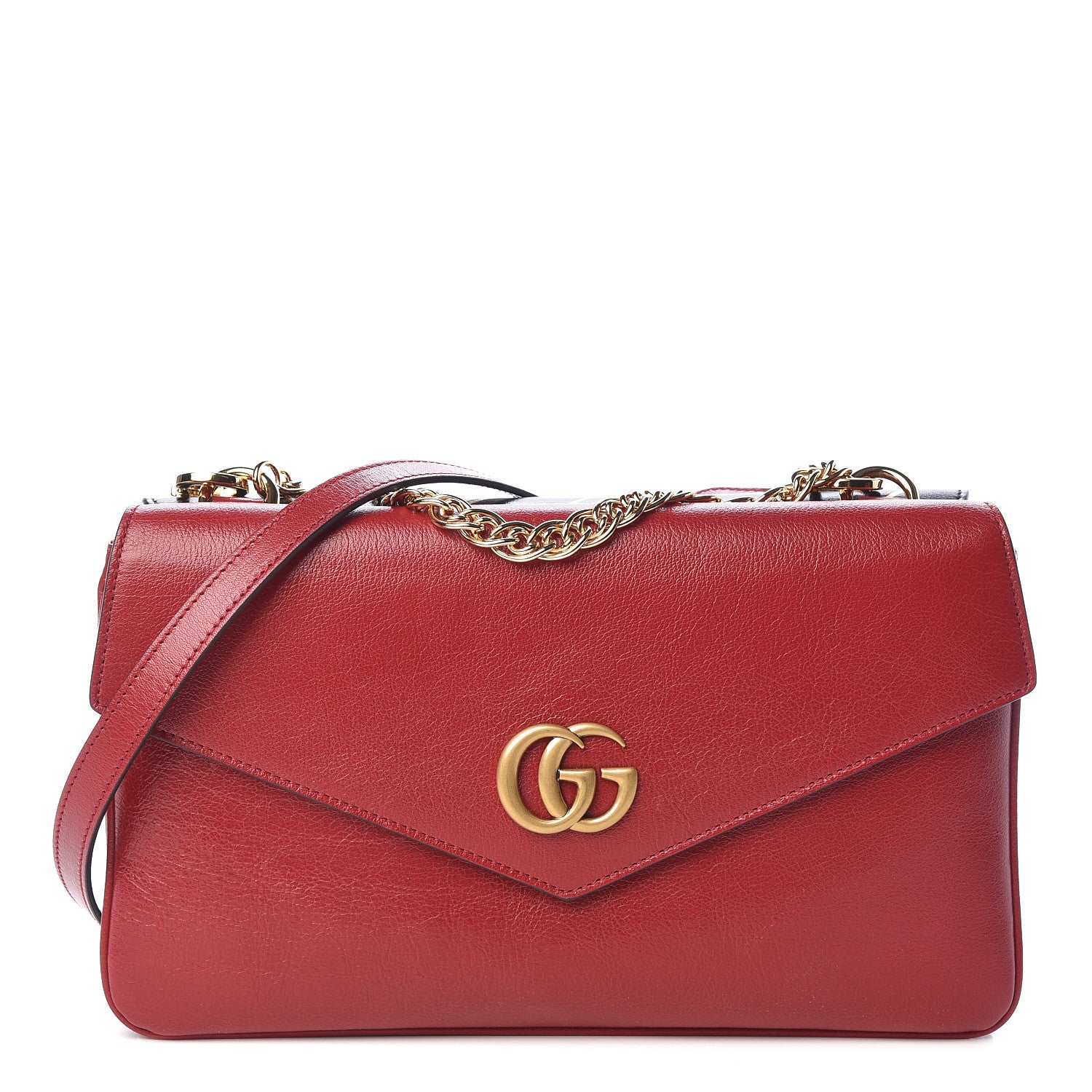 Gucci Calfskin Diagonal GG Medium Thiara Double Envelope Shoulder Bag Black Red 4 of 18