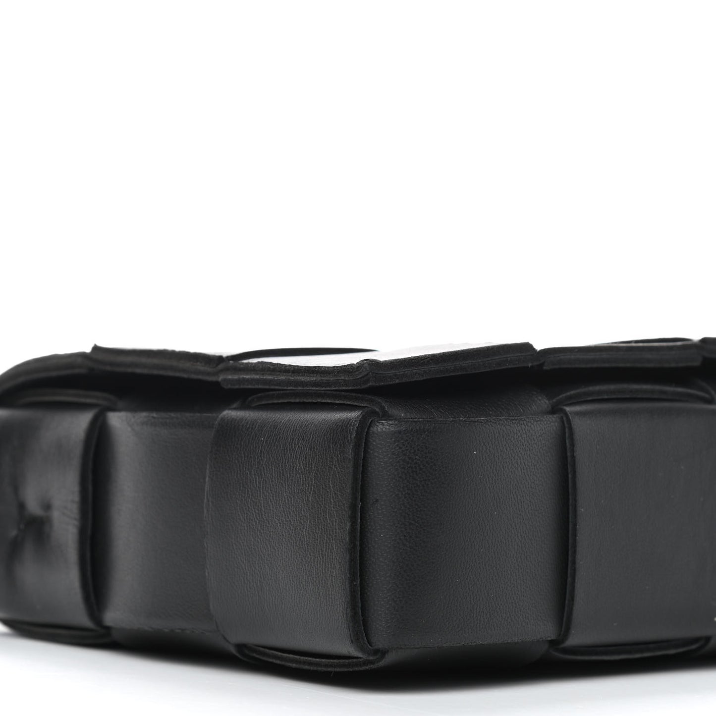 Lambskin Maxi Intrecciato Cassette Crossbody Bag Black