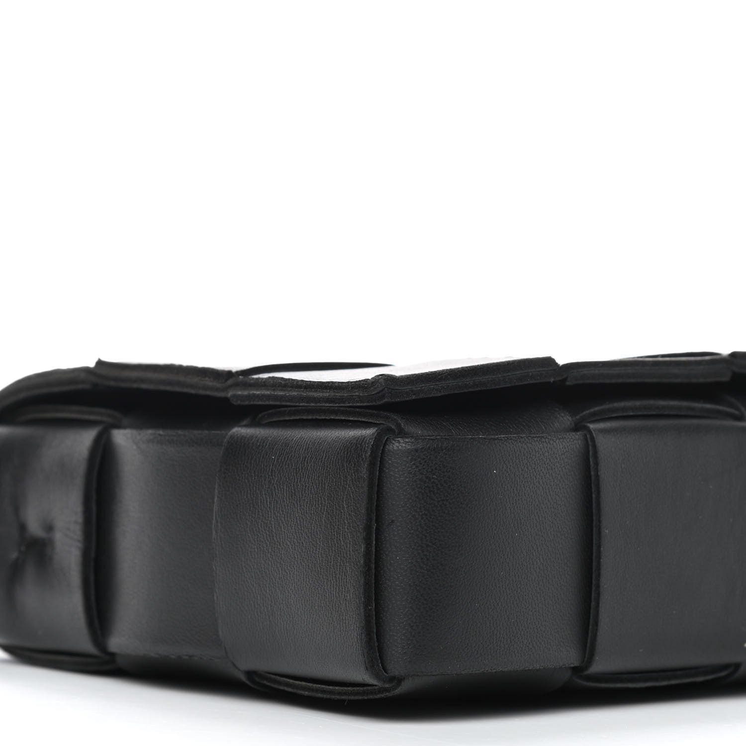 Bottega Veneta Lambskin Maxi Intrecciato Cassette Crossbody Bag Black 8 of 9
