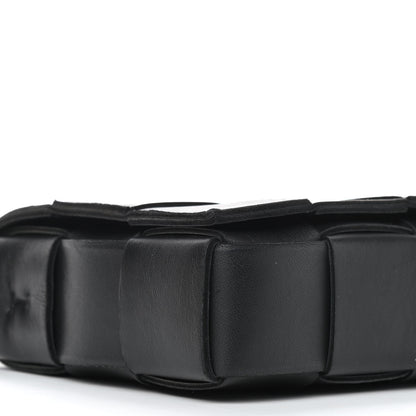 Bottega Veneta Lambskin Maxi Intrecciato Cassette Crossbody Bag Black 8 of 9