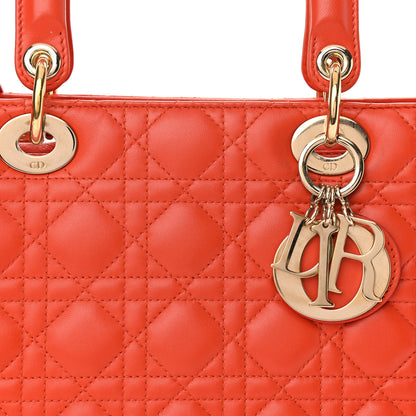 Christian Dior Lambskin Cannage Large Lady Dior Orange 8 of 11