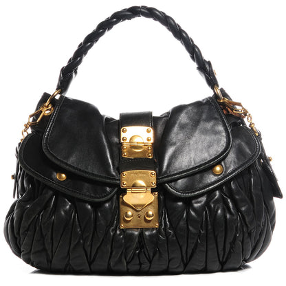 Miu Miu Nappa Matelasse Coffer Hobo Black 1 of 7