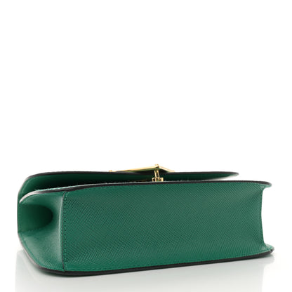 Prada Saffiano Cuir Triangle Embleme Flap Shoulder Bag Mango 4 of 12