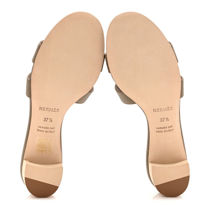 Hermes Epsom Oasis Sandals 37.5 Etoupe 11 of 22