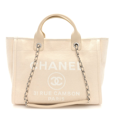 Mixed Fibers Small Deauville Tote White