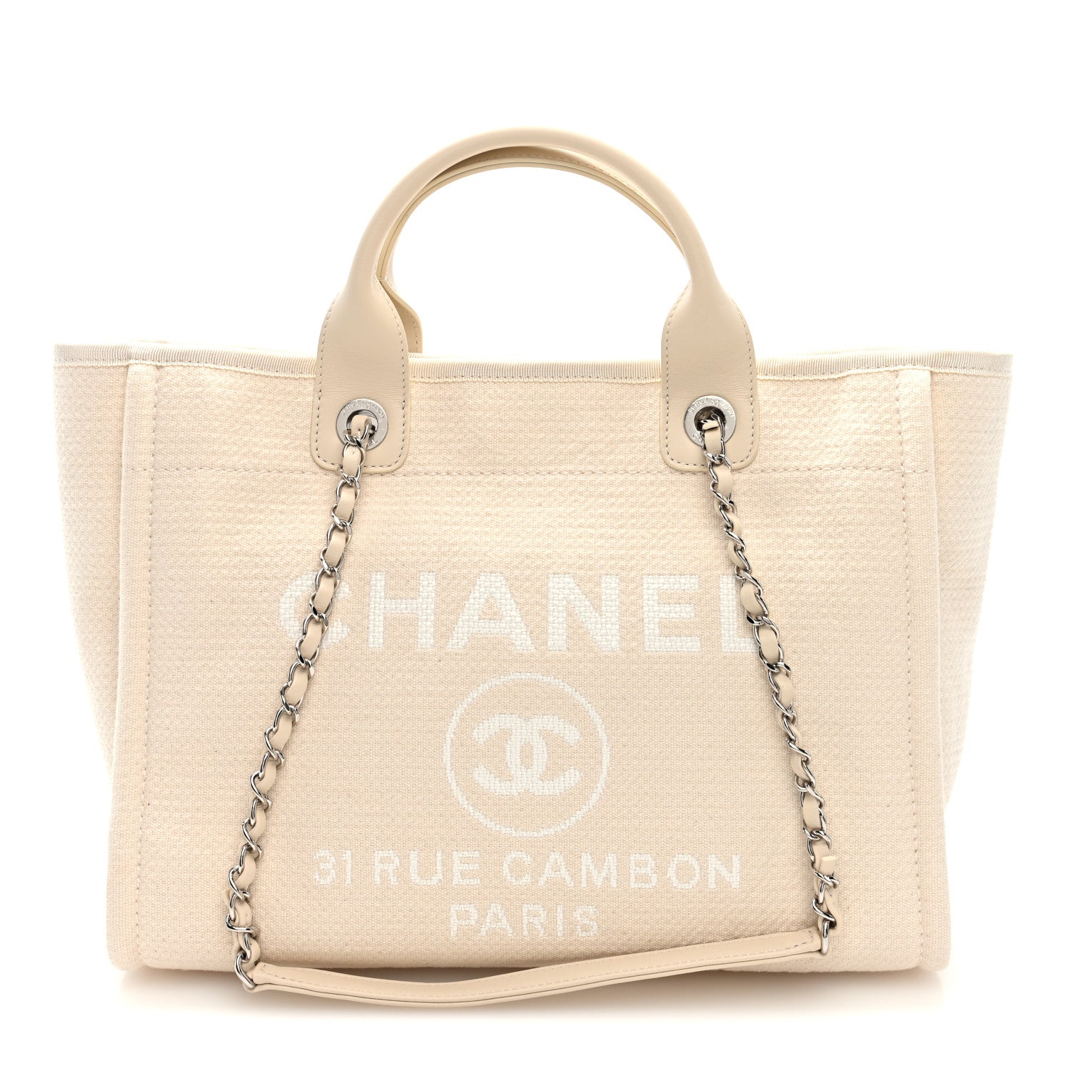 Chanel Mixed Fibers Small Deauville Tote White 1 of 11