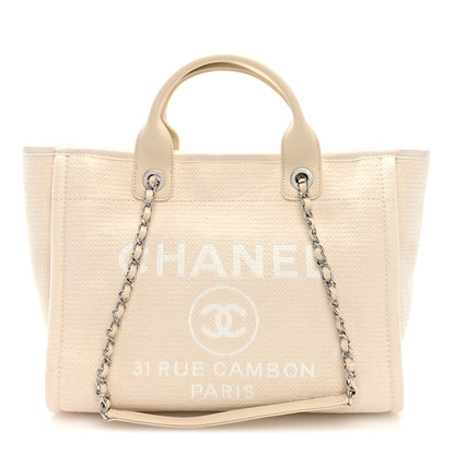Chanel Mixed Fibers Small Deauville Tote White 1 of 11