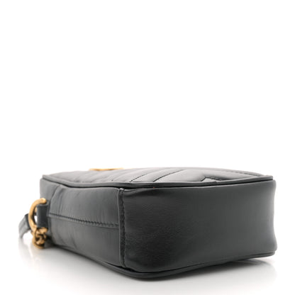 Gucci Calfskin Matelasse Mini GG Marmont Crossbody Bag Black 4 of 10