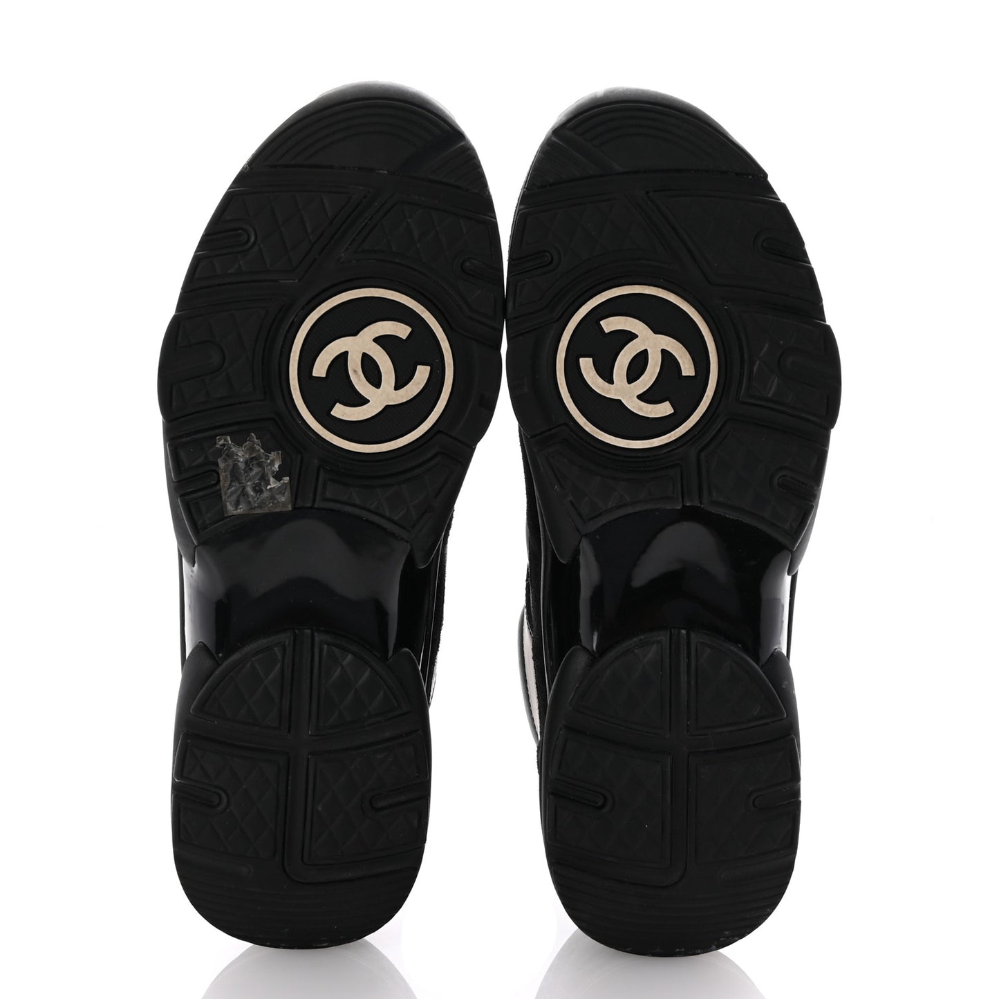 Lambskin Fabric CC Uniform Sneakers 39 Black