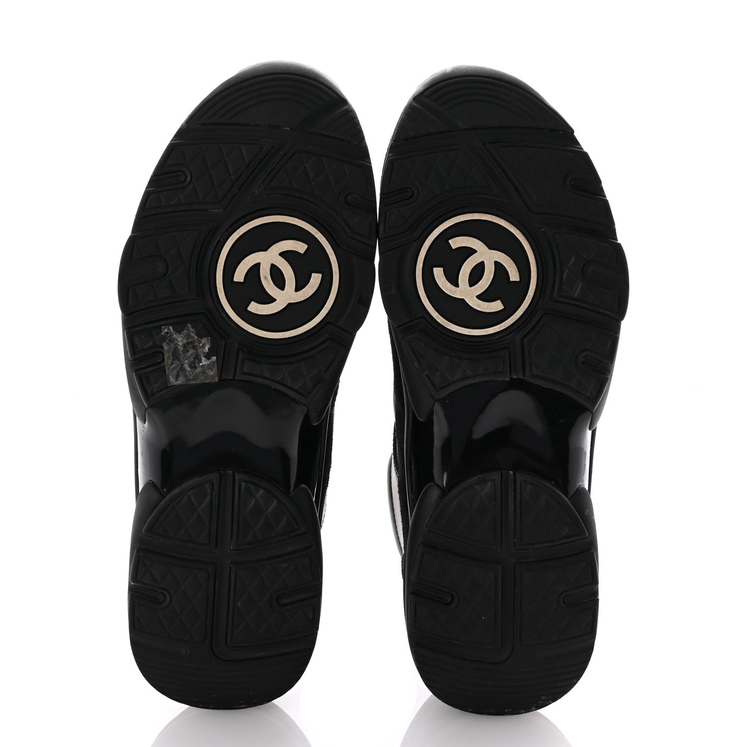 Chanel Lambskin Fabric CC Uniform Sneakers 39 Black 6 of 8