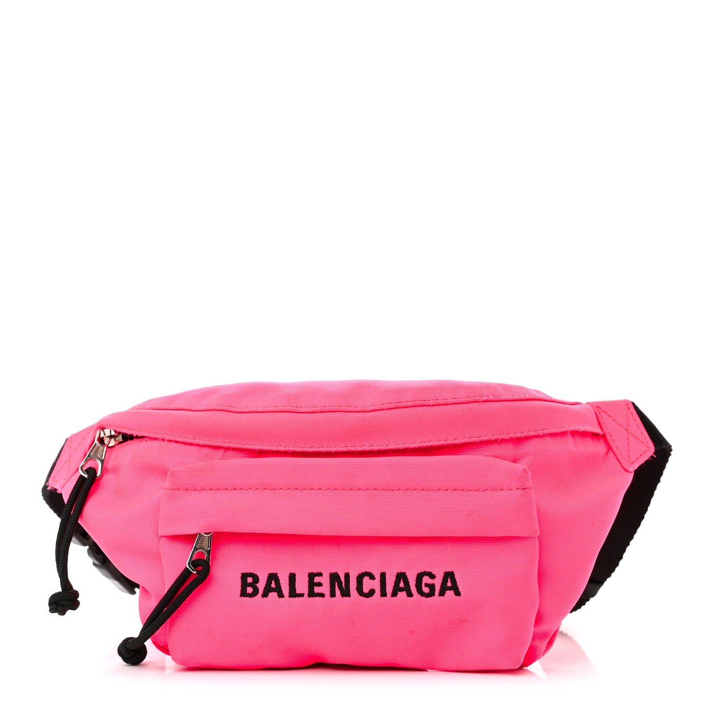 Textured Sport Nylon Logo Wheel Belt Bag Acid Pink