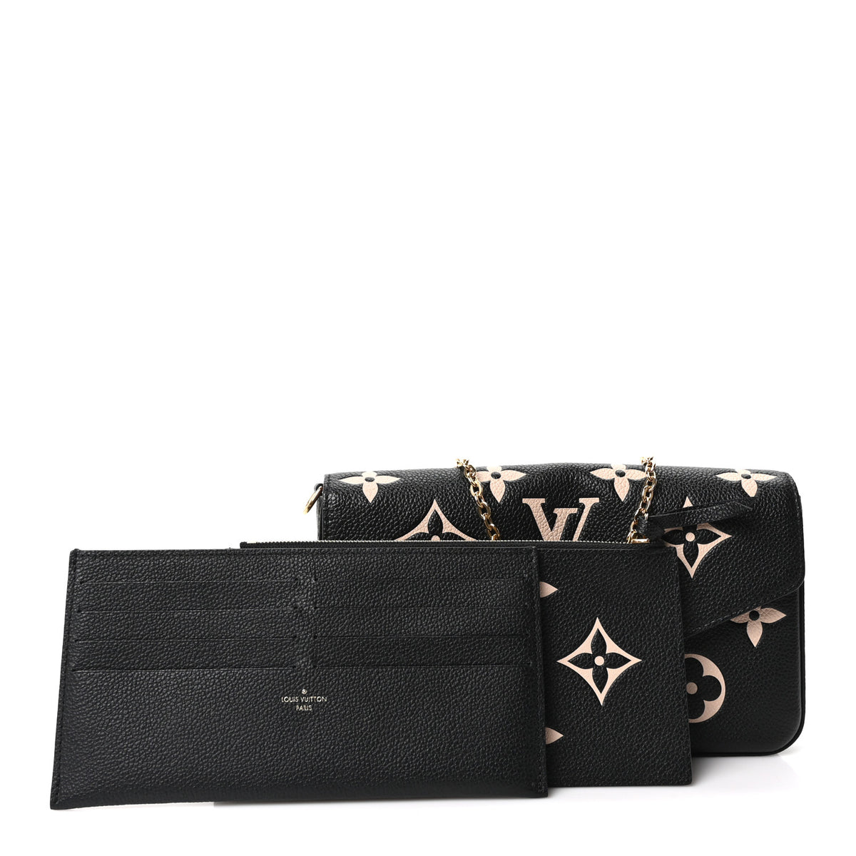 Louis Vuitton Empreinte Monogram Giant Felicie Pochette Black Beige 3 of 12