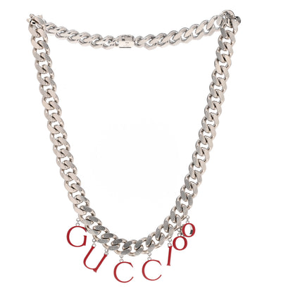 Gucci 100 Script Choker Necklace Red 3 of 6