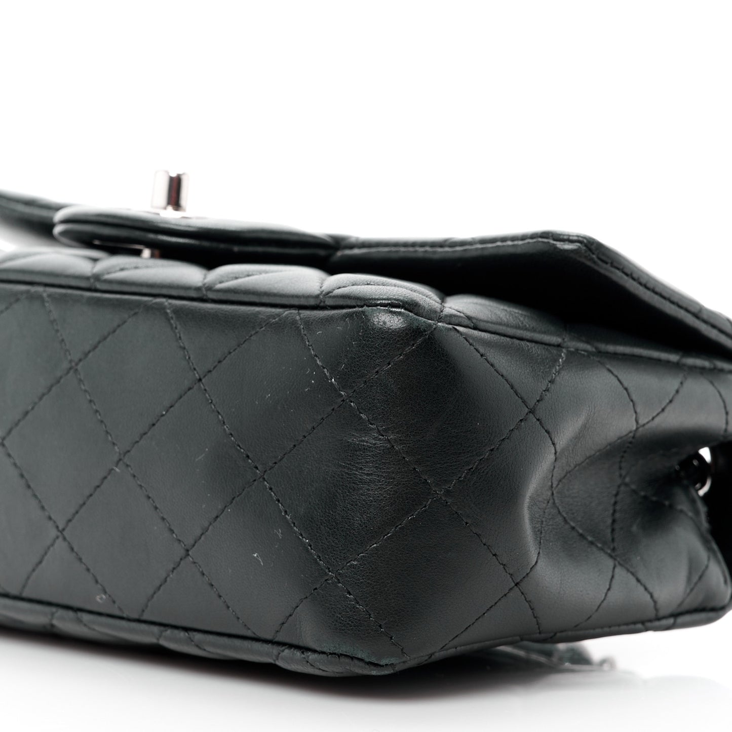 Lambskin Quilted Mini Rectangular Flap Black