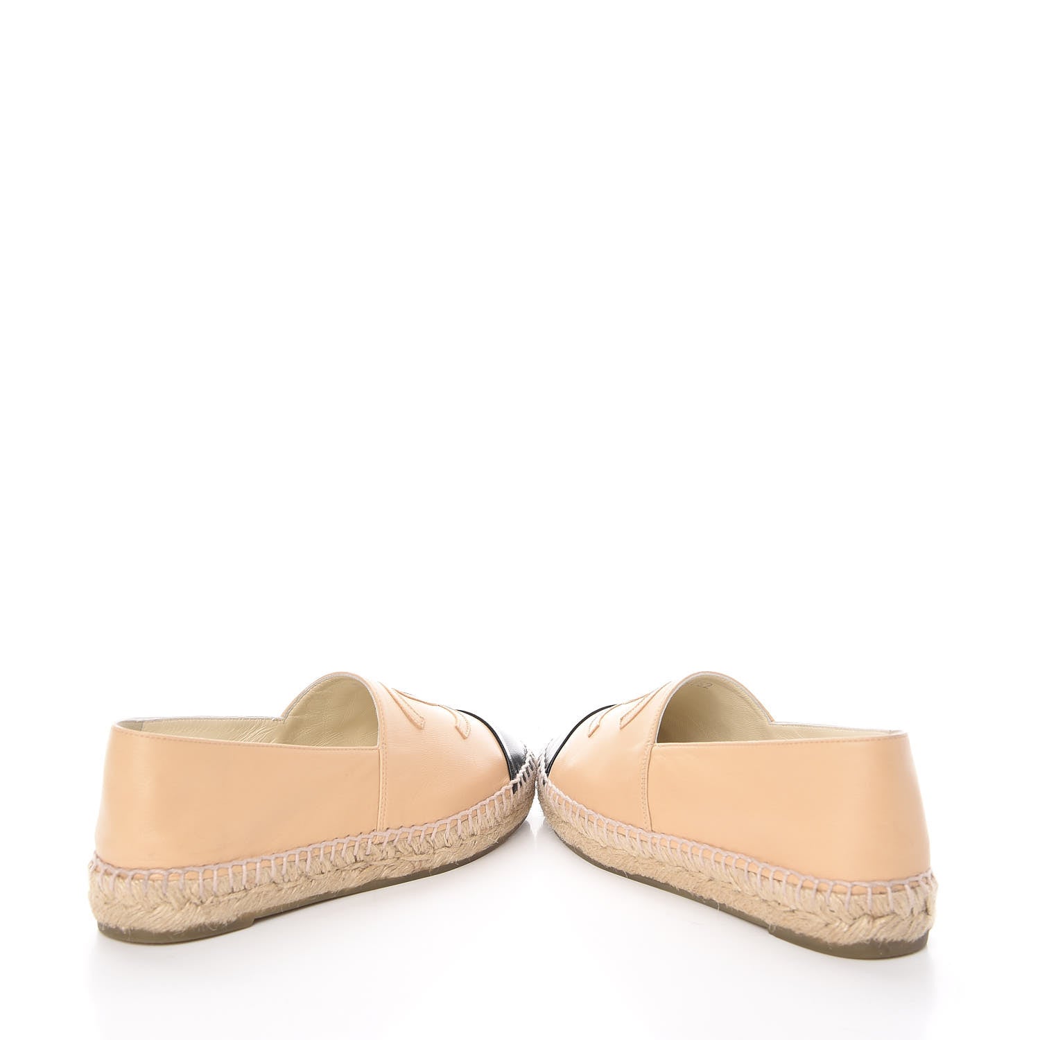 Chanel Lambskin CC Espadrilles 36 Beige Black 6 of 13