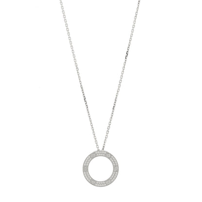 Cartier 18K White Gold Diamond LOVE Paved Necklace 1 of 6