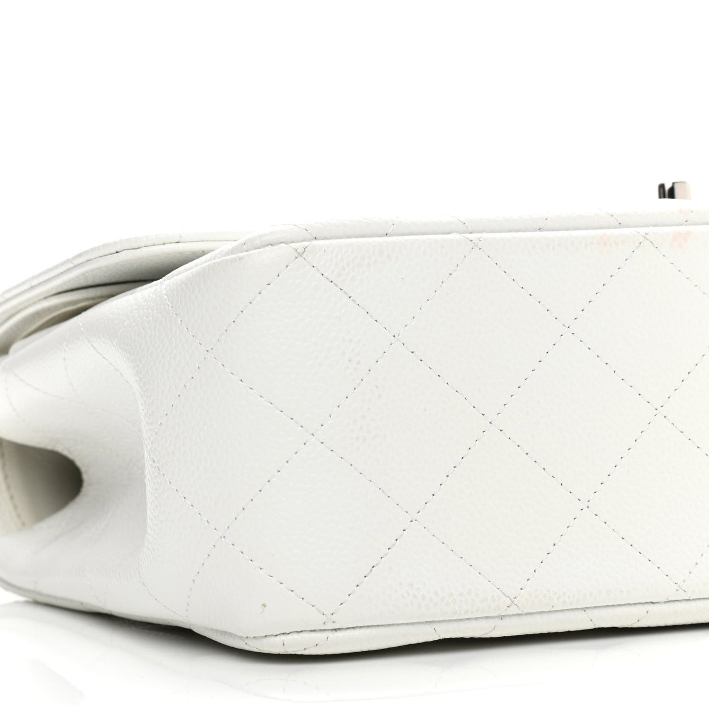 Caviar Quilted Jumbo Double Flap White
