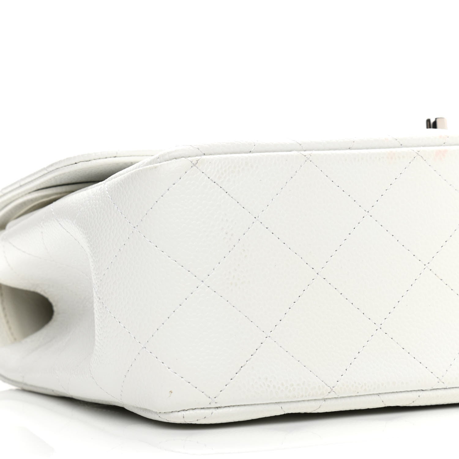 Chanel Caviar Quilted Jumbo Double Flap White 11 of 14