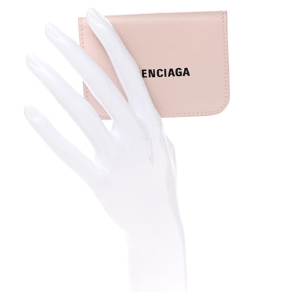 Balenciaga Flat Calfskin Logo Mini Cash Wallet Light Rose Black 2 of 8