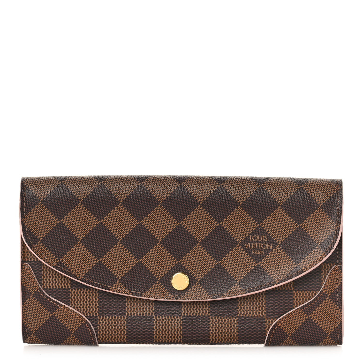 Louis Vuitton Damier Ebene Caissa Wallet Rose Ballerine 1 of 9