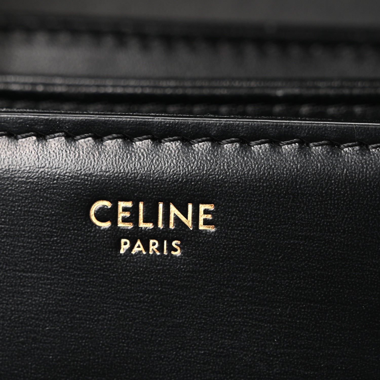 Celine Shiny Calfskin Medium Triomphe Black 6 of 10
