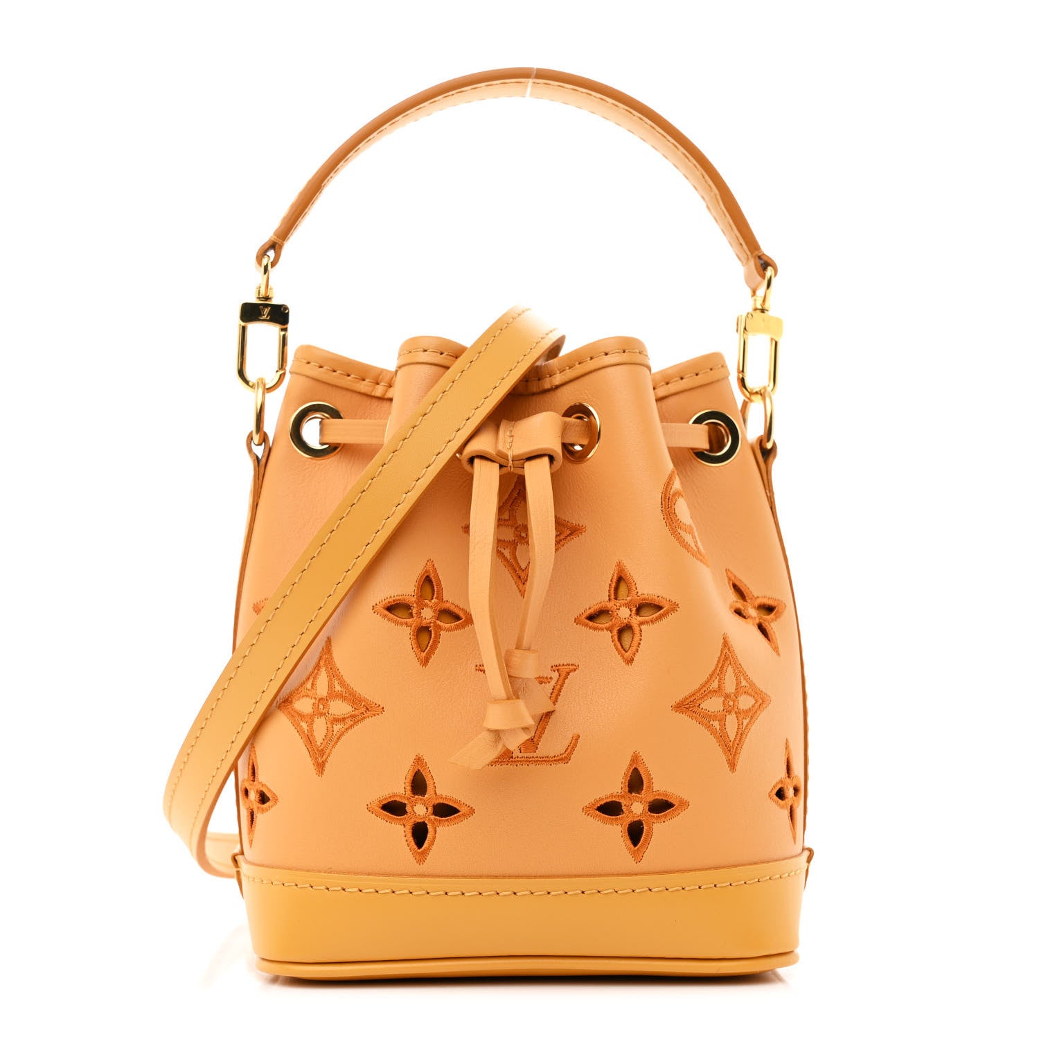 Louis Vuitton Perforated Calfskin Monogram Nano Noe Safran Yellow 1 of 9