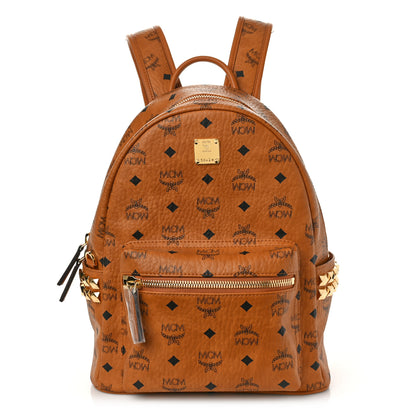 MCM Visetos Small Side Stud Stark Backpack Cognac 1 of 8