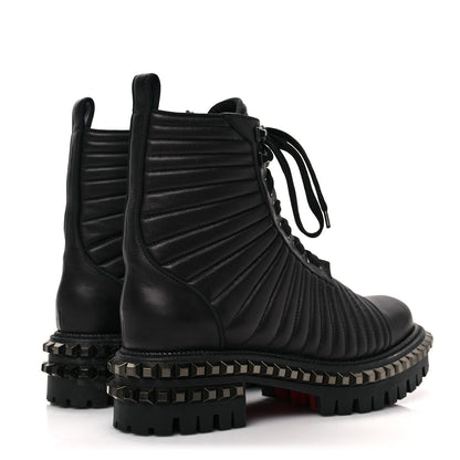 Christian Louboutin Calfskin Quilted Yetota Combat Boots 38 Black 4 of 6