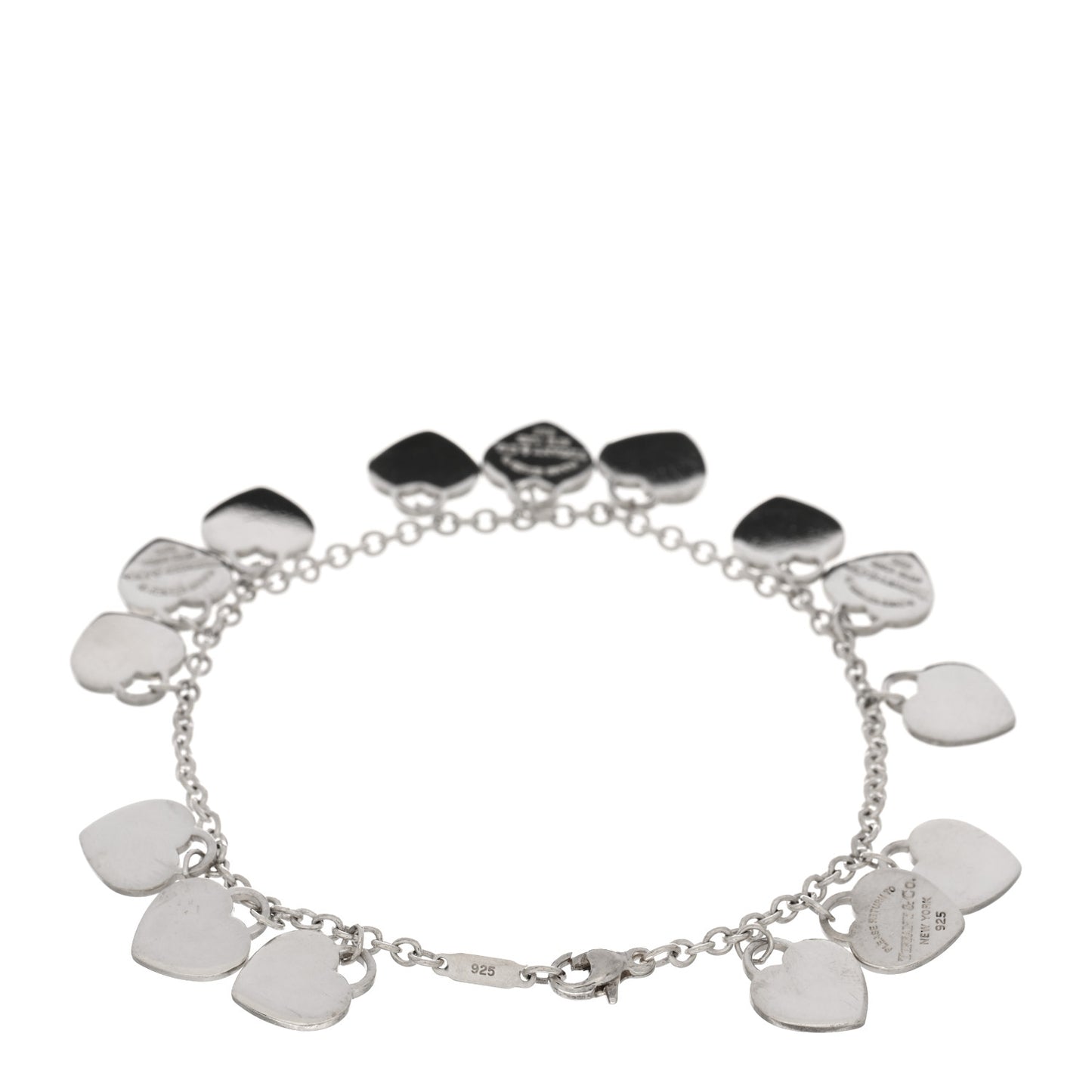 Sterling Silver Mini Return to Tiffany Multi Heart Charm Bracelet