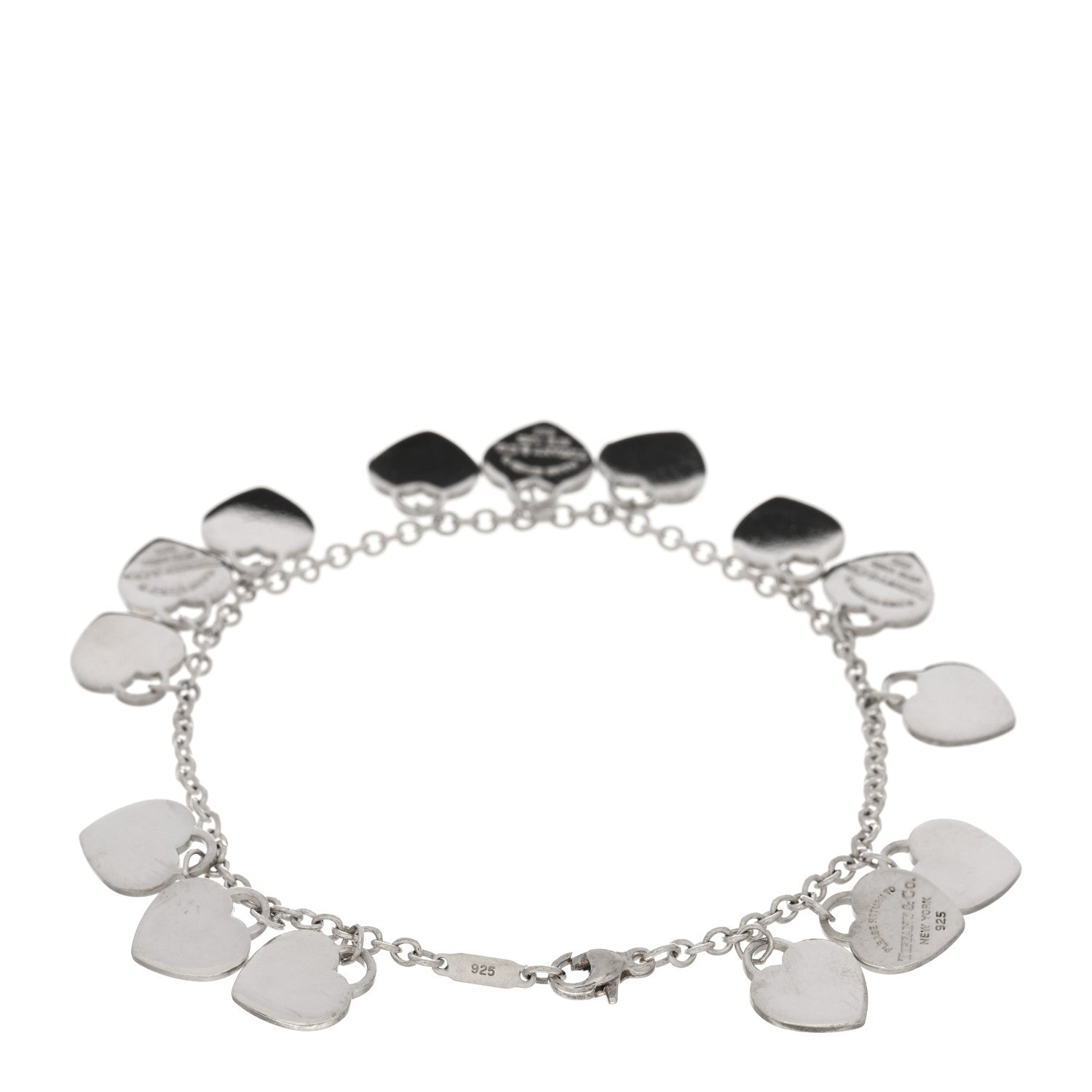 Tiffany Sterling Silver Mini Return to Tiffany Multi Heart Charm Bracelet 2 of 3