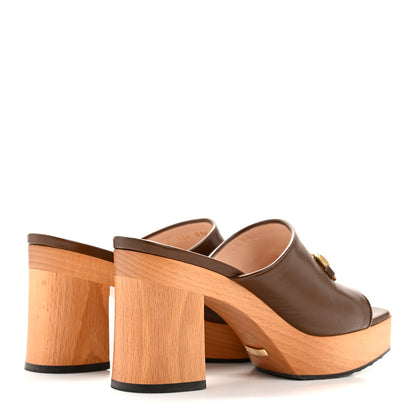 Gucci Granada Kid Houdan Platform Slide Sandals 35.5 Brown 5 of 11