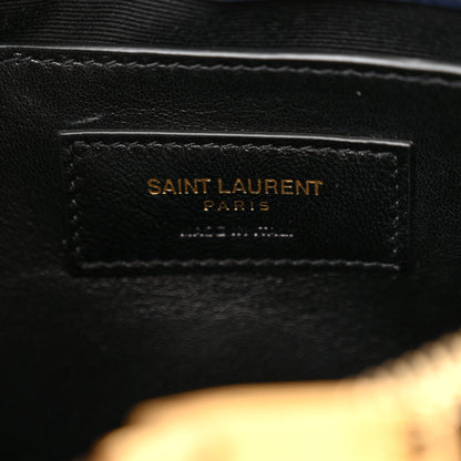 Saint Laurent Velvet Y Quilted Monogram Small Loulou Chain Satchel Medium Blue 6 of 10
