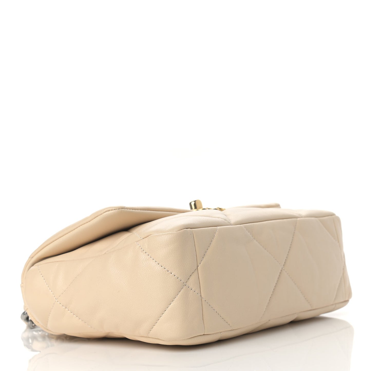 Lambskin Quilted Medium Chanel 19 Flap Beige