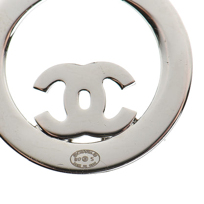 Chanel Crystal CC Round Earrings Silver 4 of 5