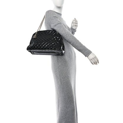 Chanel Patent Quilted Large Just Mademoiselle Bowling Bag Black 2 of 12