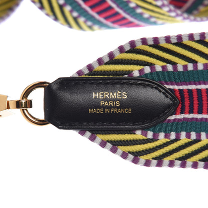 Hermes Toile Swift 50mm Sangle Cavale Shoulder Strap Multicolor Black 3 of 5