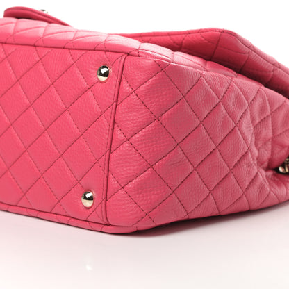 Chanel Calfskin Quilted XXL Travel Flap Bag Dark Pink 10 of 11