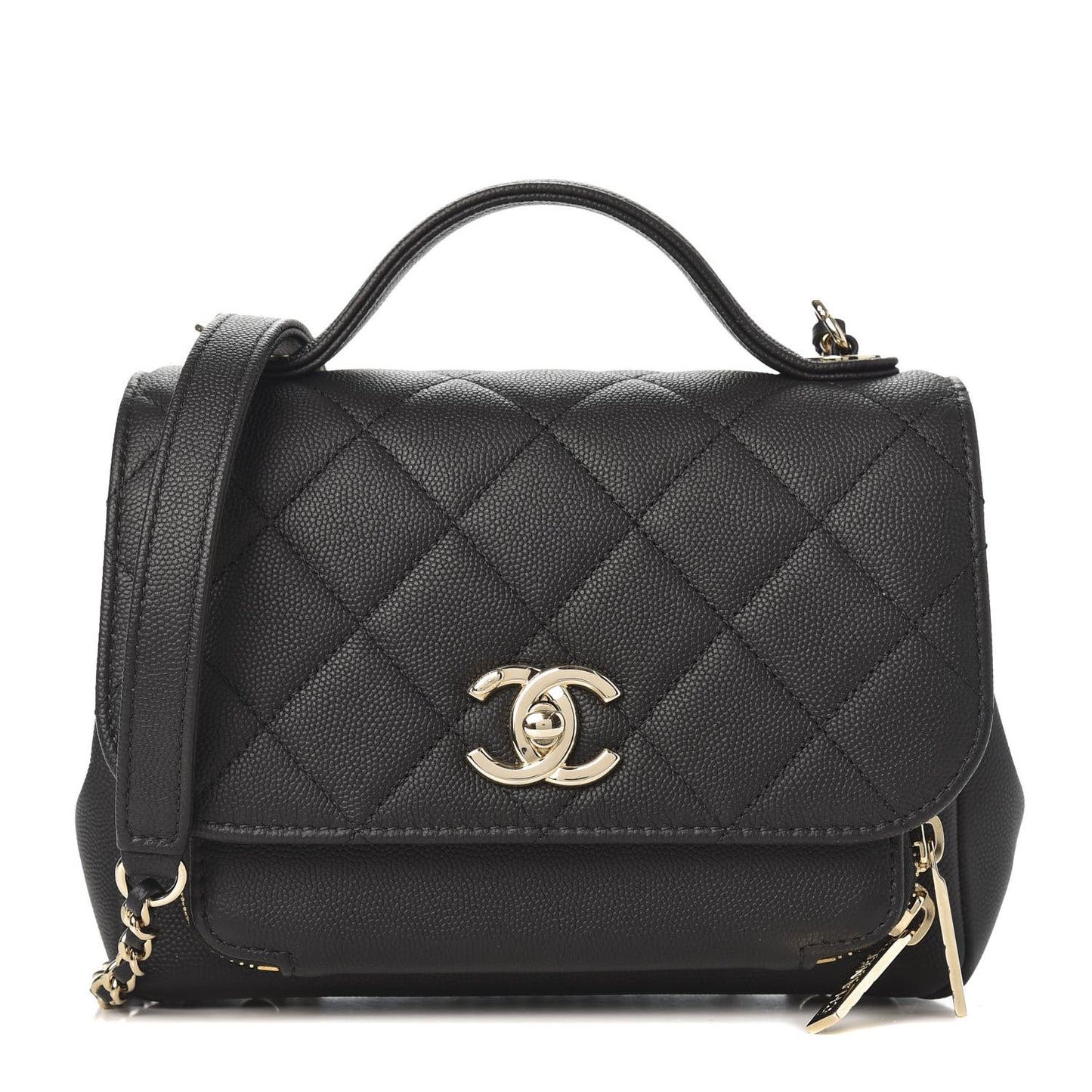 Caviar Quilted Small Business Affinity Flap Black