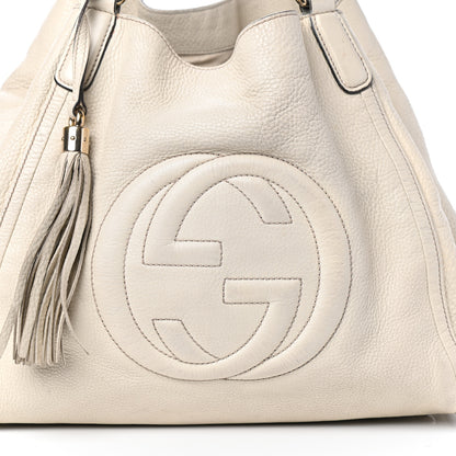 Gucci Pebbled Calfskin Medium Soho Shoulder Bag Off White 8 of 10