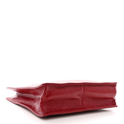Chanel Shiny Aged Calfskin North South Shopping Bag Red 4 of 10
