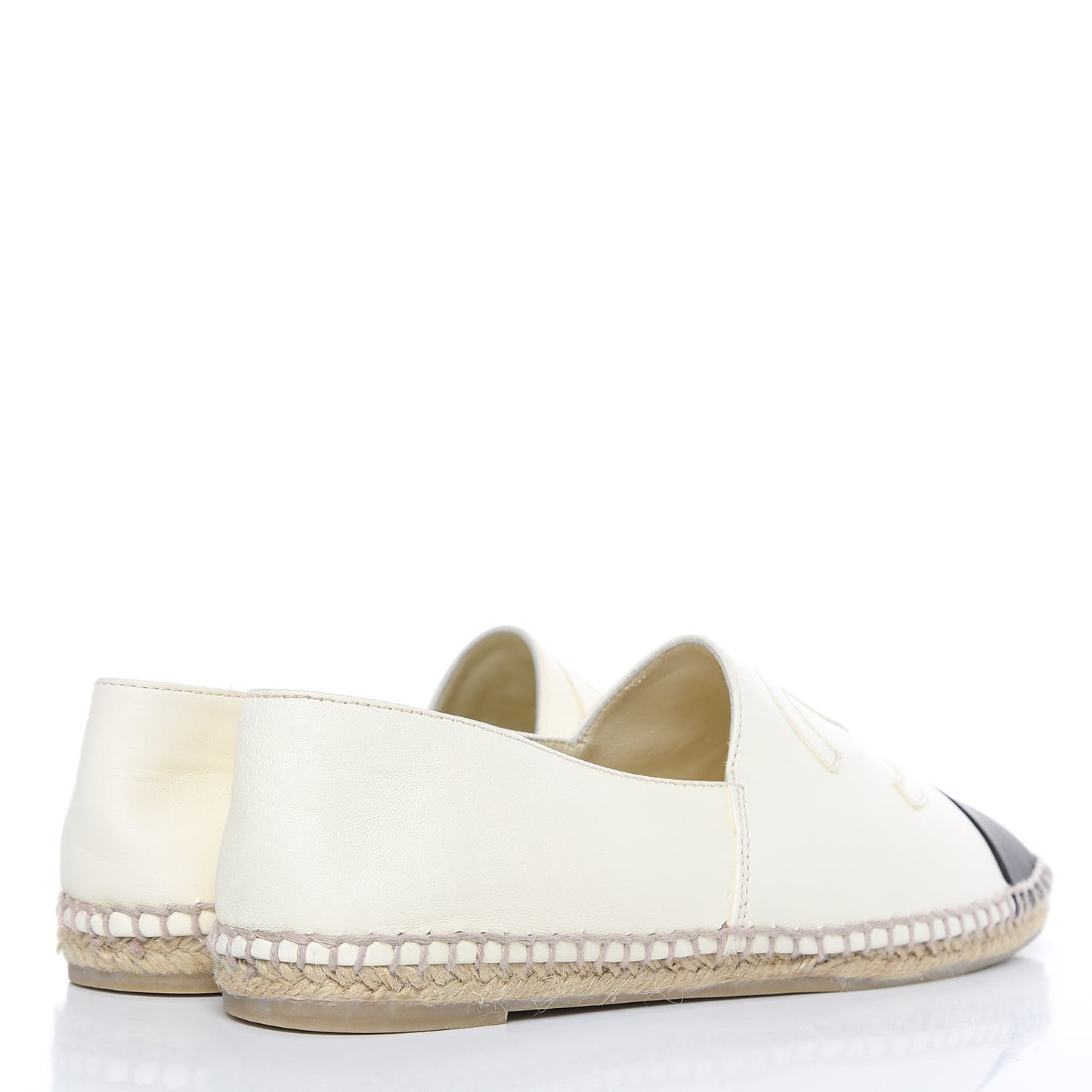 Lambskin CC Espadrilles 38 White Black