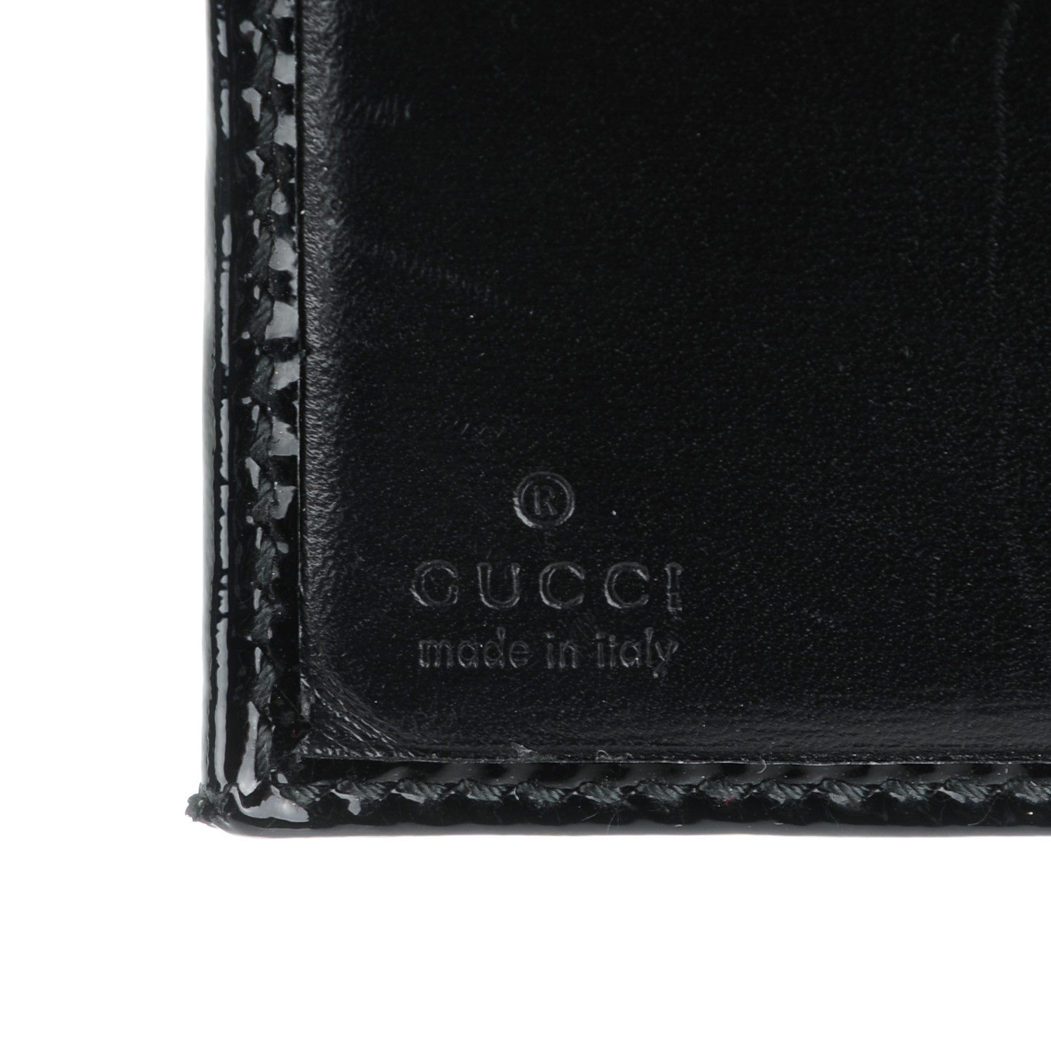 Gucci Patent Abbey Compact Wallet Black 6 of 8