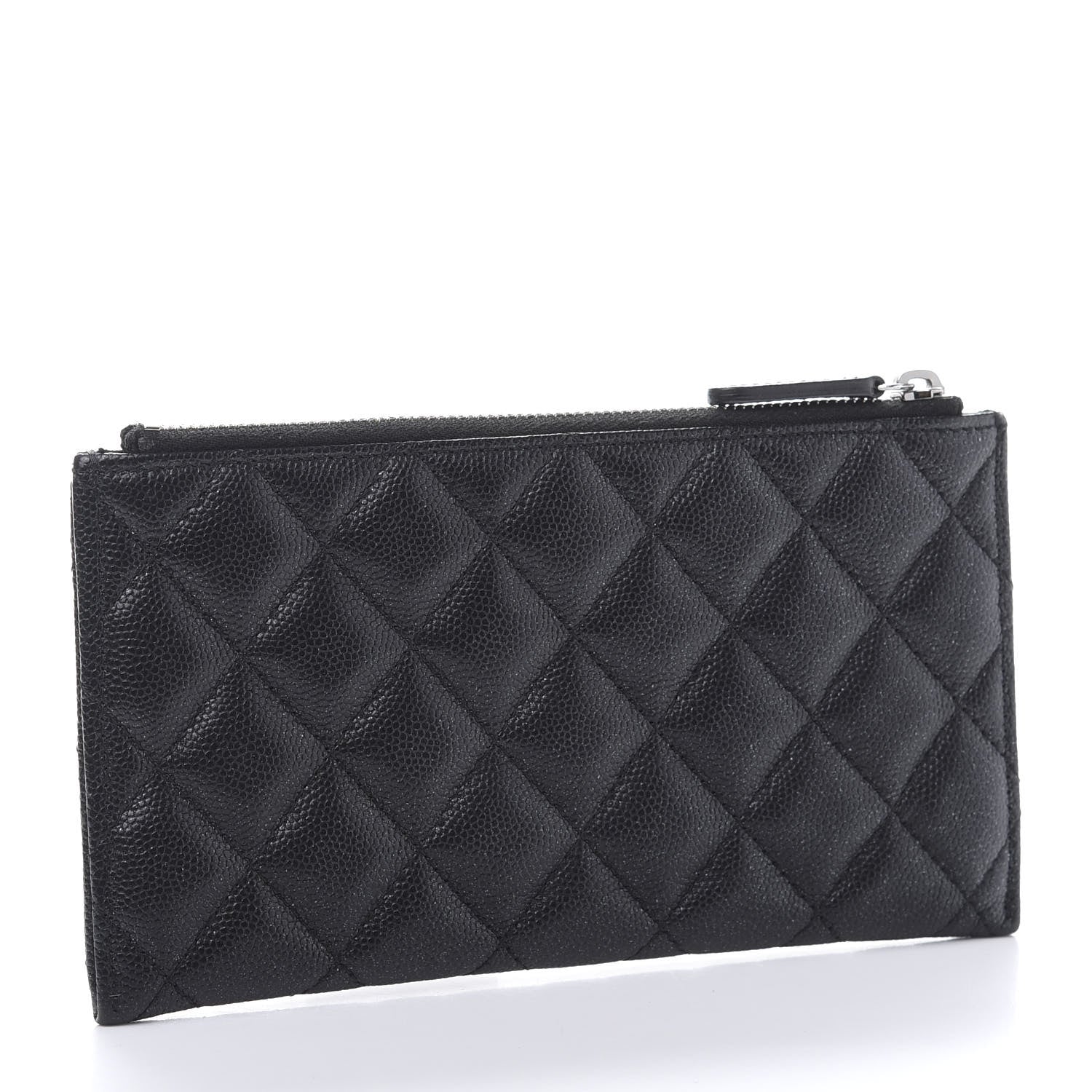 Chanel Iridescent Caviar Quilted Classic Zip Pouch Black 3 of 13