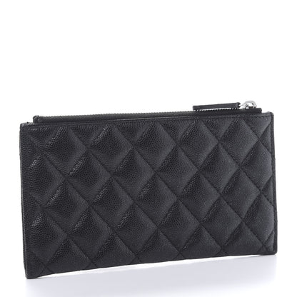 Chanel Iridescent Caviar Quilted Classic Zip Pouch Black 3 of 13