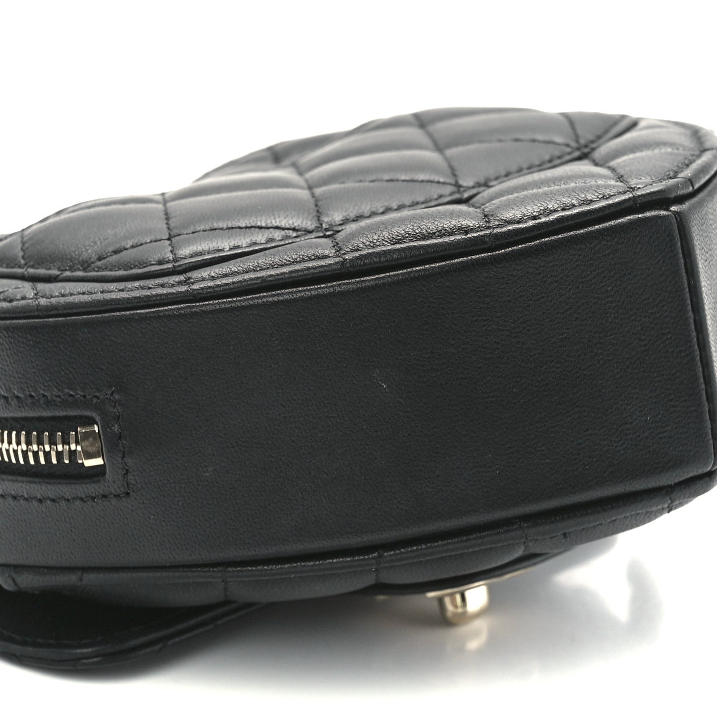 Lambskin Quilted CC In Love Heart Clutch With Chain Black
