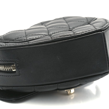 Chanel Lambskin Quilted CC In Love Heart Clutch With Chain Black 11 of 12