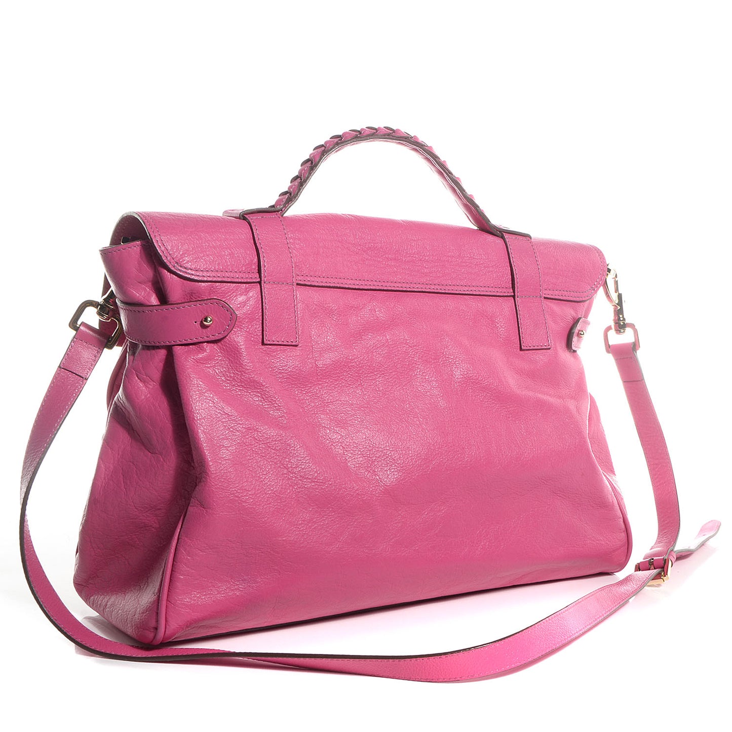 Soft Buffalo Leather Oversized Alexa Raspberry
