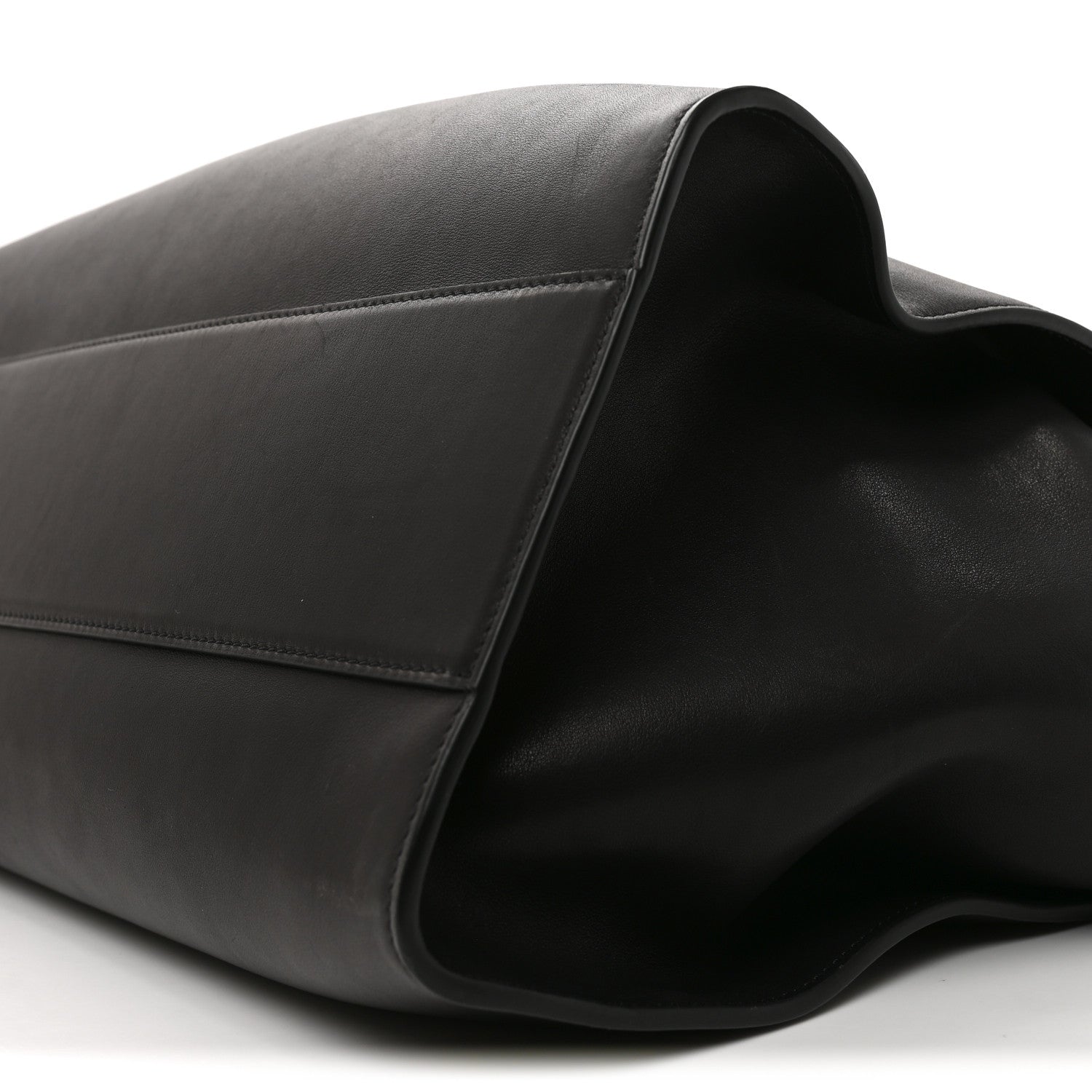 The Row Polished Saddle Calfskin Marlo 17 Tote Bag Black 9 of 9